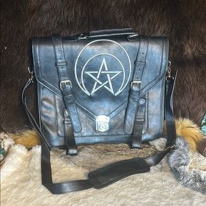 Black Leather bag with Star Design (4420)